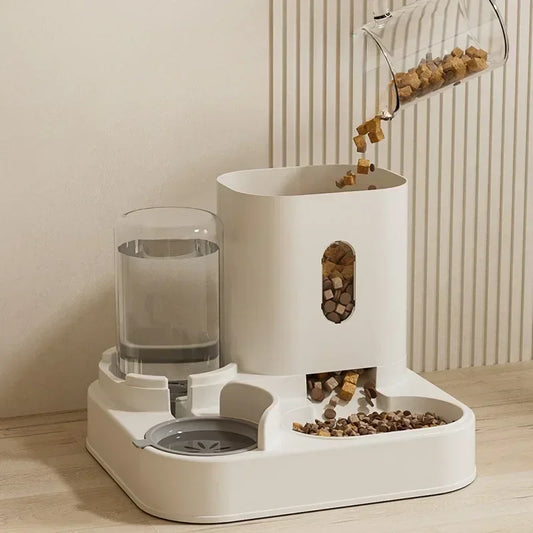 Automatic Feeder Cat Food Bowl With Water Fountain Large Capacity Pet Dog Food Storage Dispenser Container Puppy Accessories