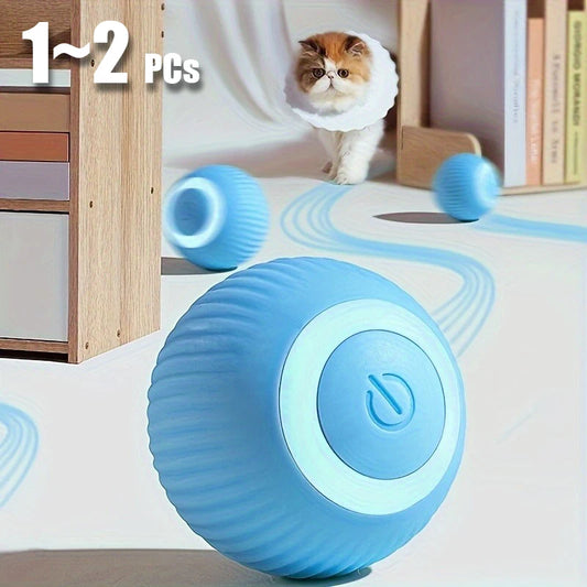 1~2pcs Smart Cat Toys Automatic Rolling Ball Rechargeable Electric Pet Interactive Toy Dog Cat Training Kitten Accessories
